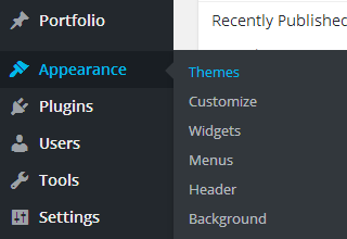 Go to Appearance -> Themes